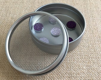 Aimants violets - aimants de pierre gemme - aimants violets et lavande - décor violet de bureau - aimants de réfrigérateur