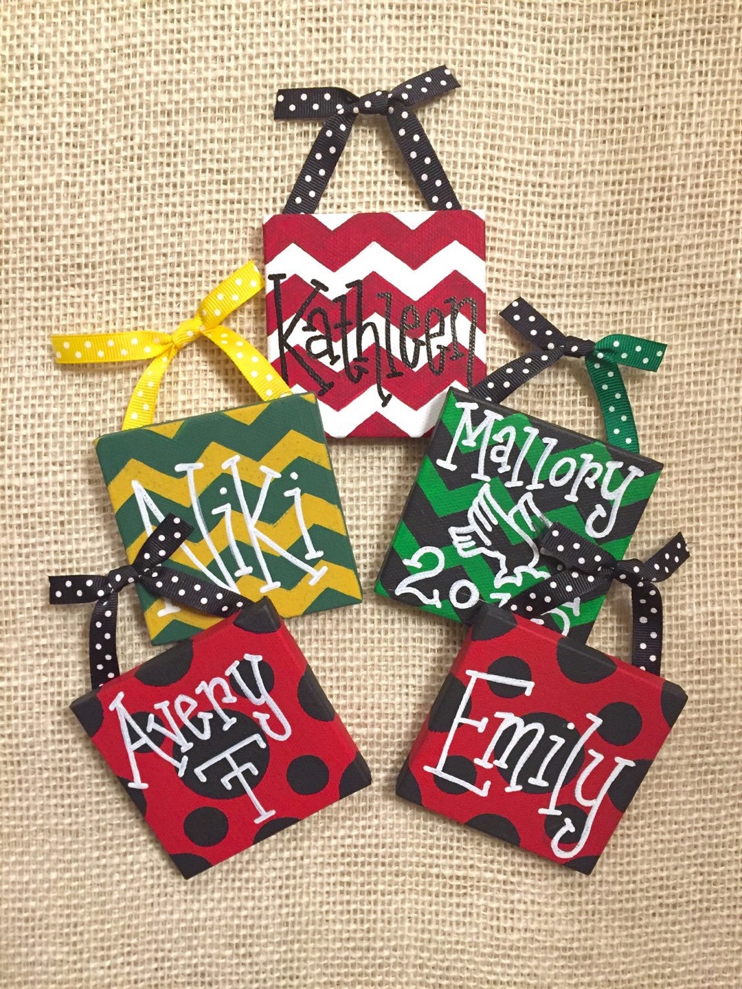 Custom Gift Tags Personalized Christmas Ornaments College Etsy
