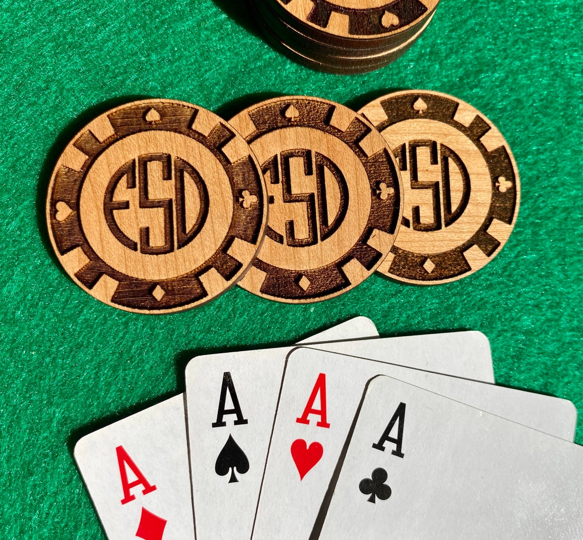Custom Engraved Wooden Poker Chips Etsy