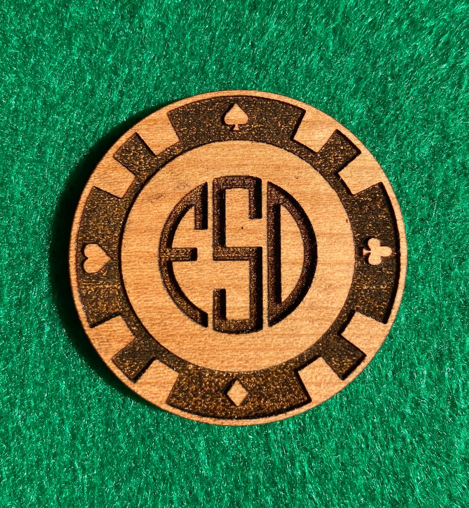 Custom Engraved Wooden Poker Chips Etsy