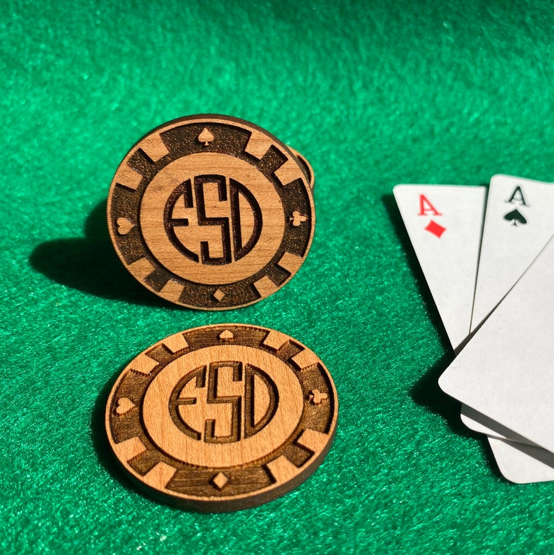 Custom Engraved Wooden Poker Chips Etsy