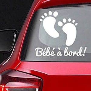 Naklejka Stopy Baby on Board do naklejenia na szybę lub karoserię BIAŁA 20CM