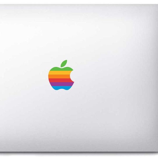 Pegatinas con el logotipo de Apple en colores de la vieja escuela para MacBook Pro Air iMac