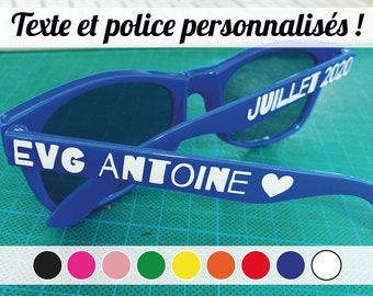 1x lunettes EVJF EVG personnalisées soleil fabriquées en France expédition 48h enterrement vie de jeune fille garçon hen party