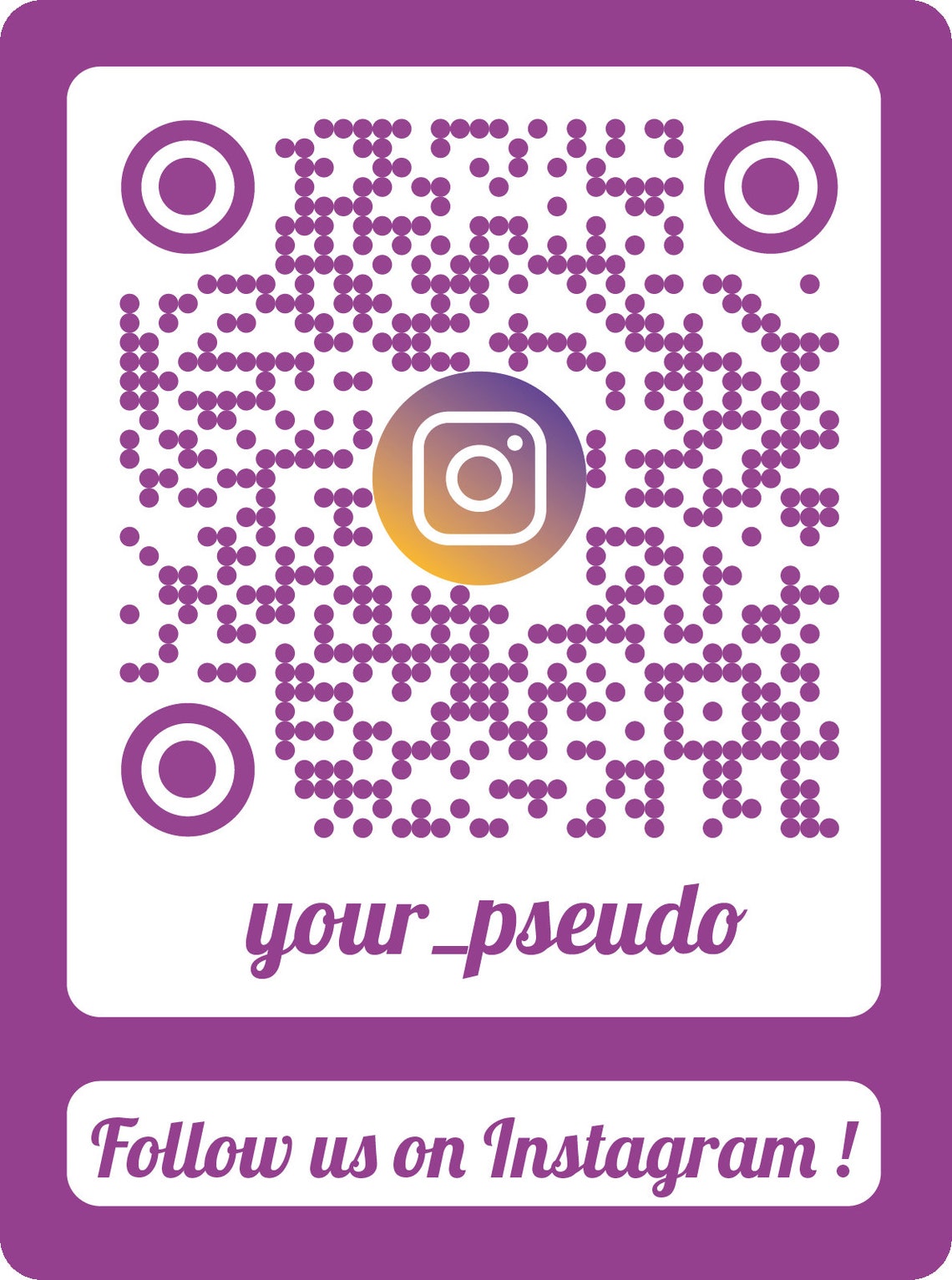 Stickers QR Code Scan Me Instagram Flash Code 29cm X 21cm 100% - Etsy