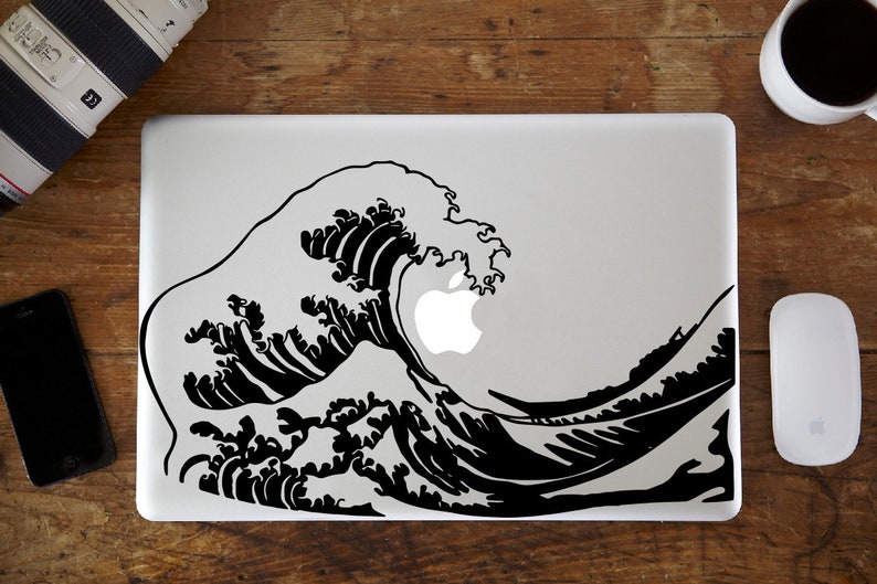 Hokusai Wave by i-Sticker: Stickers stickers MacBook Pro Air laptop decoration Apple Mac image 2