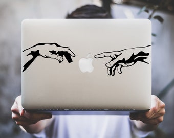 Aufkleber für Michelangelo das MacBook Pro Air Hände - made in FRANKREICH - am selben Tag Versand - iSticker