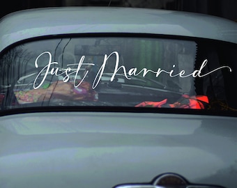 Just Married Car Sticker Black or White Fonts to choose from Just  Married newlyweds car sticker - Main Image