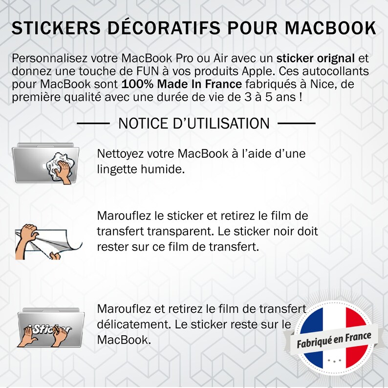 Stickers Lamp for MacBook Pro Air Made in France Express delivery image 6