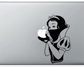 Witte Dame Sticker Sjaal voor MacBook