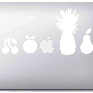 Black or White Fruit Sticker for MacBook Apple Pro Air Mac stickers Cherry Apple Pineapple Pear image 1