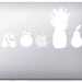 Black or White Fruit Sticker for MacBook Apple Pro Air stickers Mac | Cherry Apple Pineapple Pear