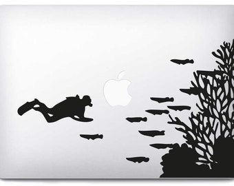 MacBook Pro Air Scuba Diving Stickers - Made in FRANCE - Same-day Shipping - iSticker