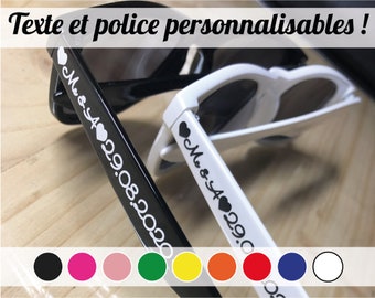 1x lunettes mariage personnalisées texte au choix soleil fabriquées en France expédition 48h - Idée cadeau mariage