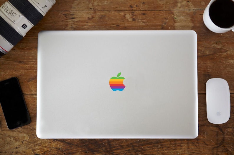 Aufkleber mit Apple-Logo in Old-School-Farbe für MacBook Pro Air iMac Bild 3