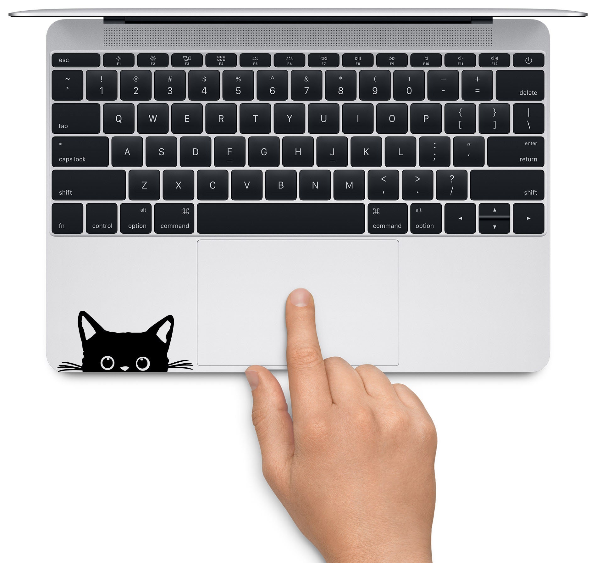 Cute Cat Trackpad Stickers Black or White Cat MacBook Apple Cute Cat ...