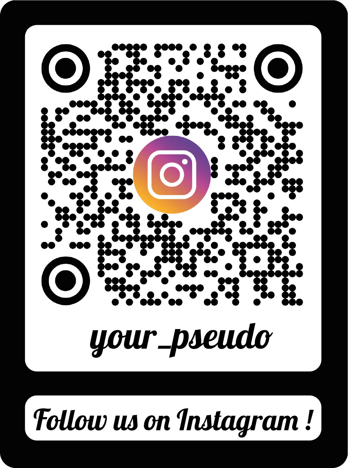 QR コード ステッカー Scan Me Instagram Flash コード 29cm X