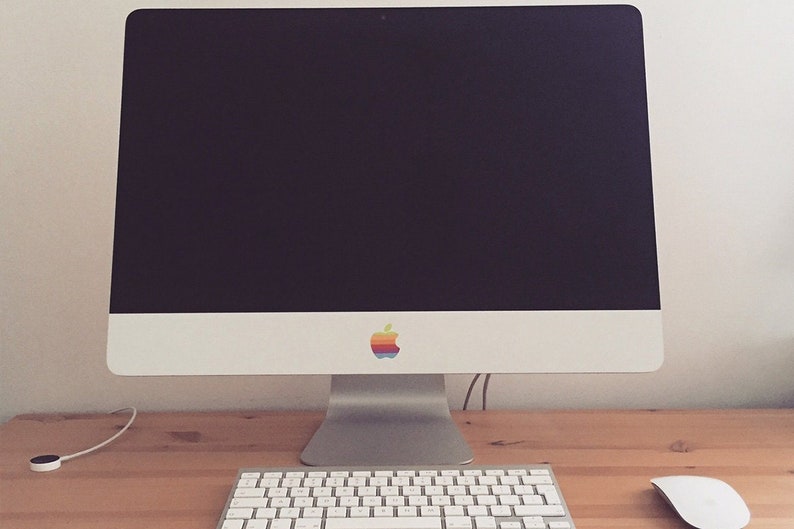 Aufkleber mit Apple-Logo in Old-School-Farbe für MacBook Pro Air iMac Bild 4