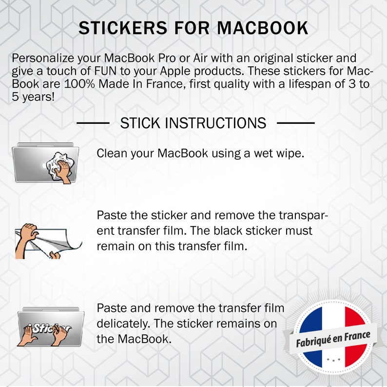 Stickers Lamp for MacBook Pro Air Made in France Express delivery image 5