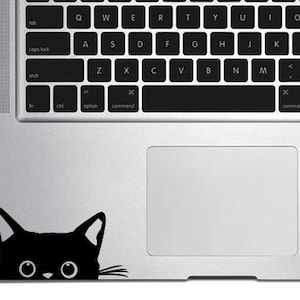Cute Cat Trackpad Stickers Black or White Cat MacBook Apple Cute Cat ...