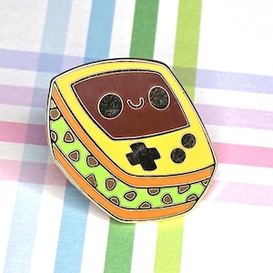 Kawaii Gaming Enamel Pins | Gameboy Pin | Cute Video Game Pin | Mint Ice Cream Sandwich | Foodie Pin | Cozy Gamer Gift | Anime Pin