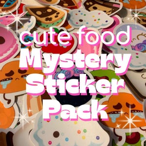 Cute Food Mystery Sticker Pack | Random Kawaii Waterproof Vinyl Stickers for Laptop, Journal, Sketchbook, Water Bottle, Tumblr