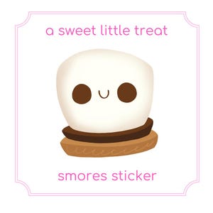 Kawaii Smores Sticker | Cute Food Marshmallow Chocolate S&#39;more