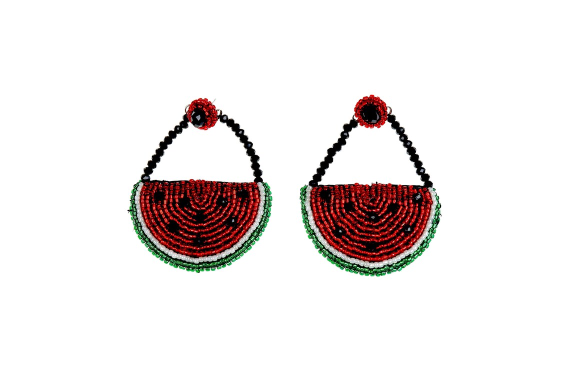 Big WATERMELON EARRINGS Red Statement FRUIT Earrings for Etsy