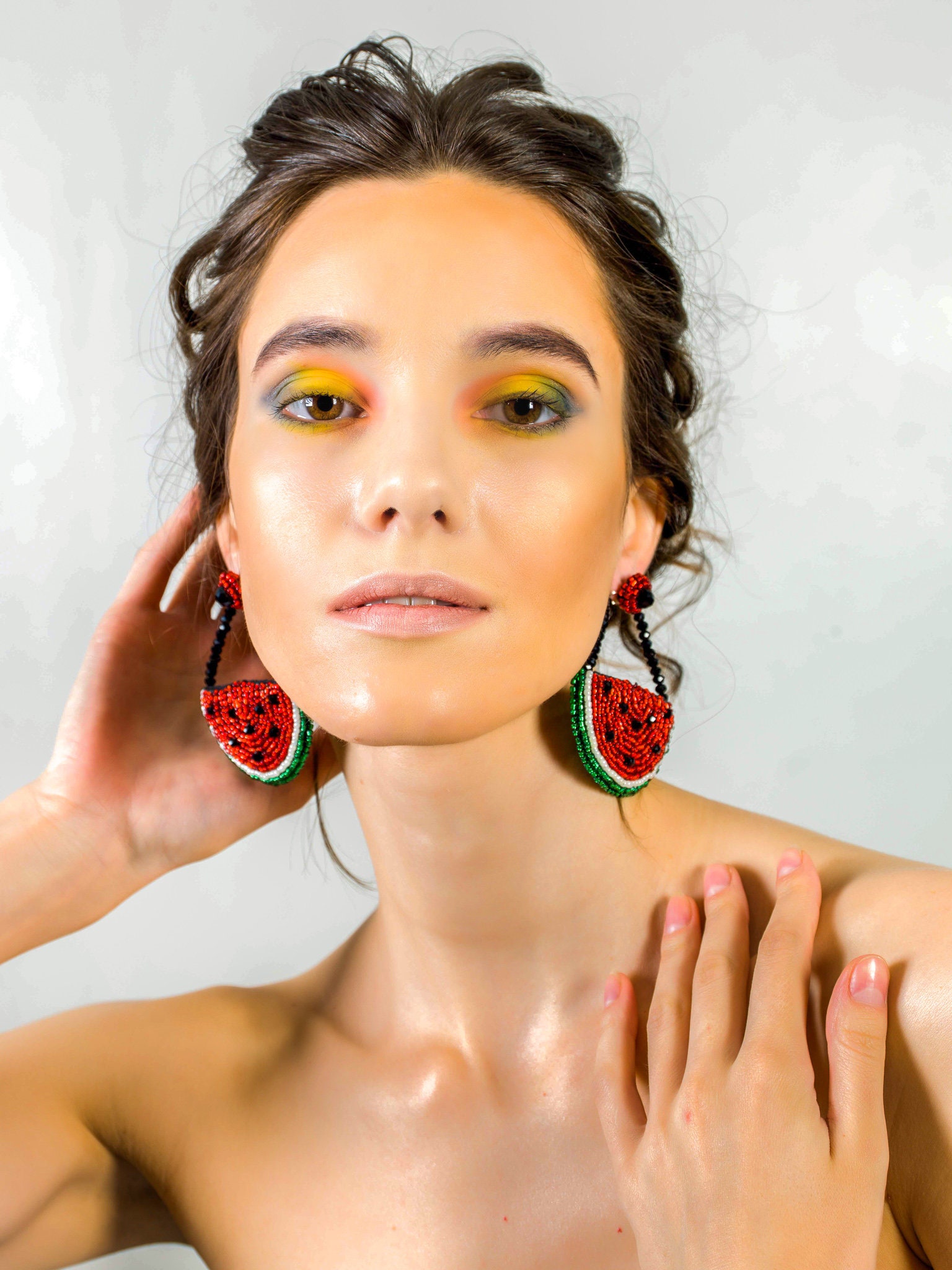 Big WATERMELON EARRINGS Red Statement FRUIT Earrings for Etsy