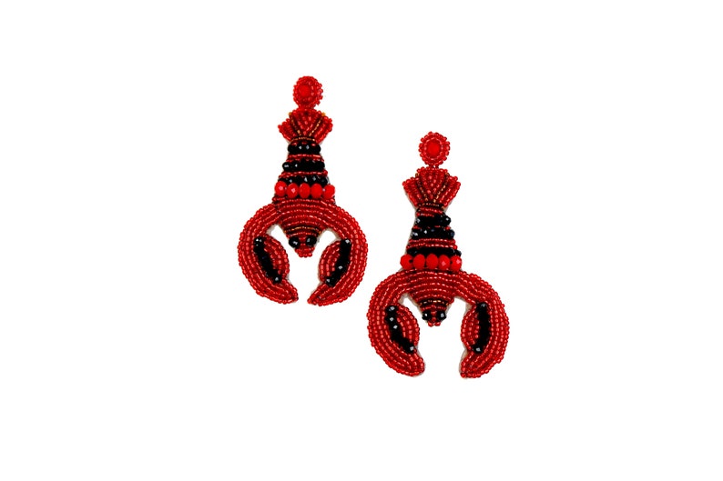 Big LOBSTER EARRINGS Big Red Statement Earrings for Casual Etsy