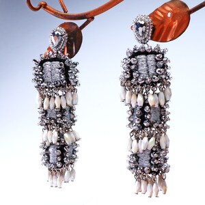 Silver Crystal Chandelier Earrings, MIRROR MIRROR EARRINGS with Crystals, Collectible Earrings image 5
