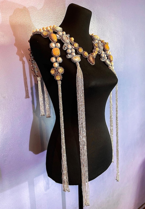 Buy Almost Famous Necklace Long Tassel Rock N Roll Shoulder Necklace Statement Body Jewelry Online in India Etsy
