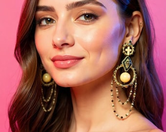 Pendientes MOON WALTZ, pendientes largos de plata con hombros descubiertos, colección Alchemy