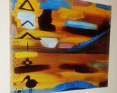 Southwestern Painting Abstract Desert Landscape Native Style Painting "Southwest Vision" Native Symbols Original Acrylic Painting 18x14