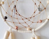 SALE Tribal Nursery Dream Catcher Clear Skies Baby Shower Native American Style Mobile Natural Taupe Cream Nursery Decor