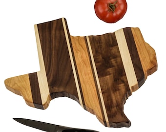 Solid Hardwood - Texas Cutting Board - Cutting Board in the Shape of TX made out of Hardwood - Cheese Board