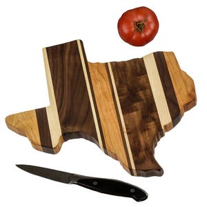 Solid Hardwood - Texas Cutting Board - Cutting Board in the Shape of TX made out of Hardwood - Cheese Board