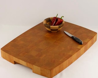Cherry Cutting Board, End Grain Wood Cutting Board, Butcher Block, Chopping Block.  Rectangular 15x20x2 Inches