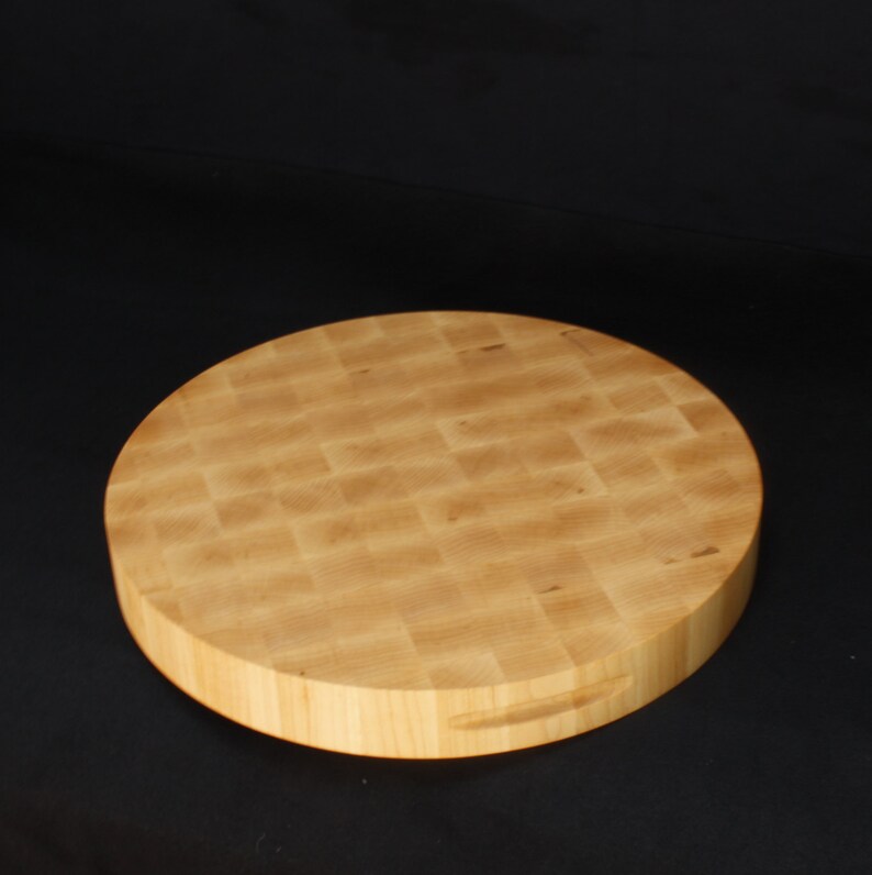 Round Maple Cutting Board End Grain Wood Cutting Board Etsy