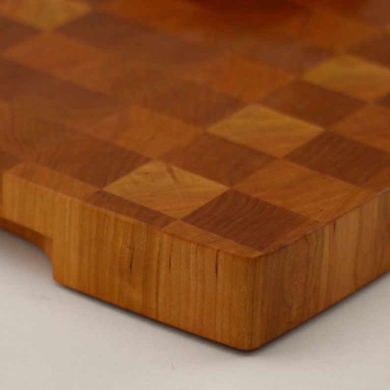 Cherry Cutting Board End Grain Wood Cutting Board Butcher Etsy