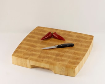 Maple Cutting Board, End Grain Wood Cutting Board, Butcher Block, Chopping Block.  Square 15x15x2 Inches