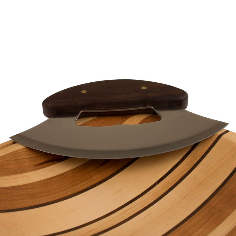 Maple/Cherry/Walnut Alaskan Ulu Board and Knife Set