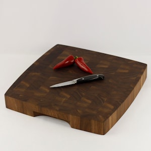 Walnut Chopping Block,  End Grain Wood Cutting Board, Butcher Block, Cutting Board - Square 15&quot;x15&quot;x2&quot; Inches
