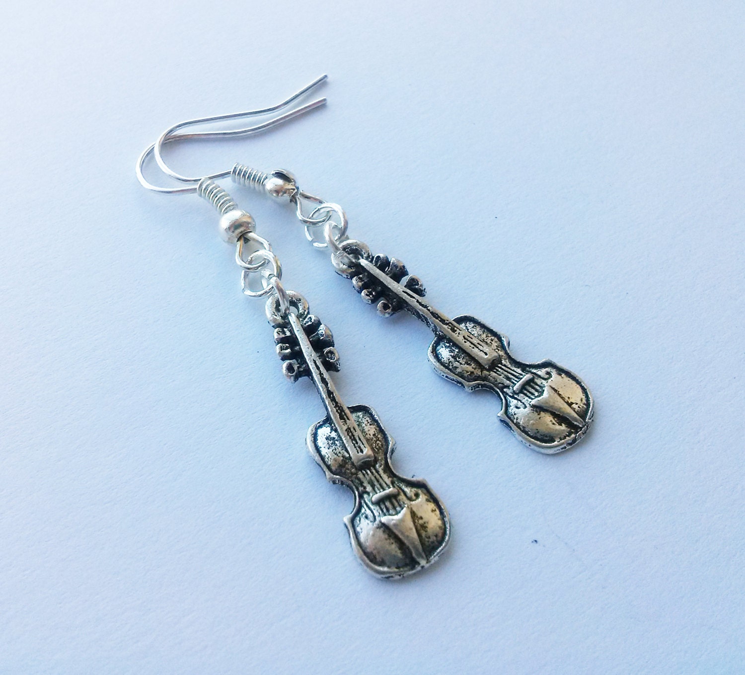 Violin Earrings Viola Earrings Silver Earrings Violinist Etsy
