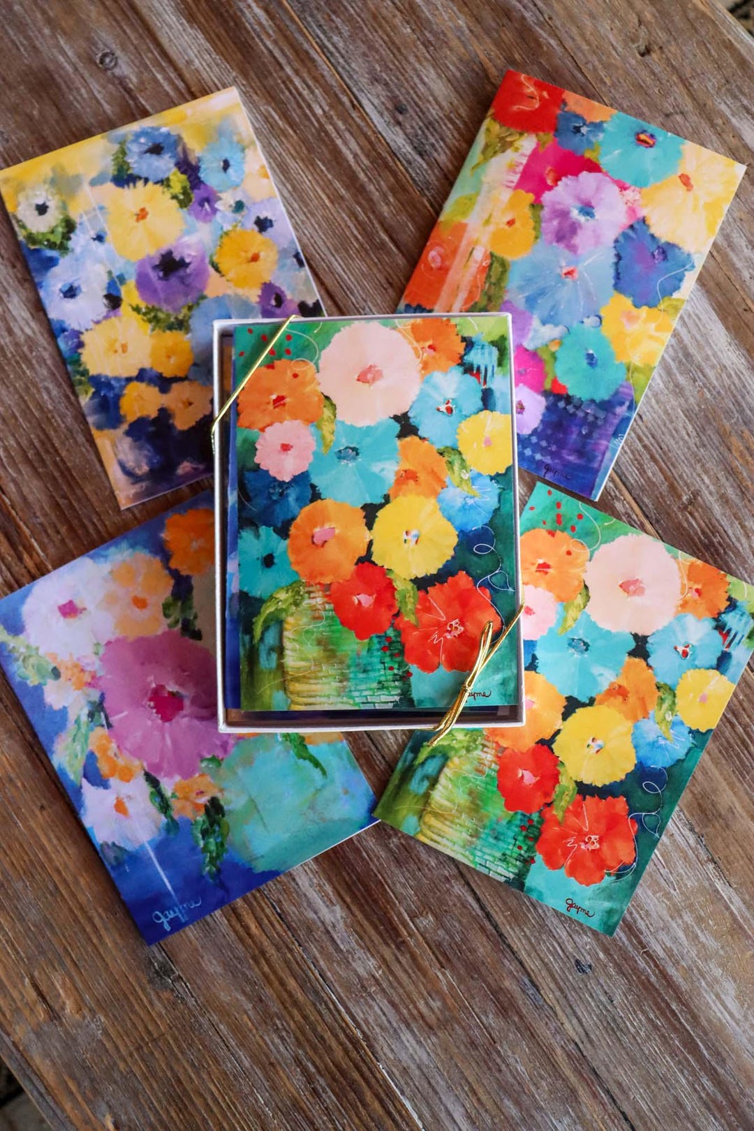 Floral Art Note Cards - Set of 8 Abstract Flower Cards - Etsy