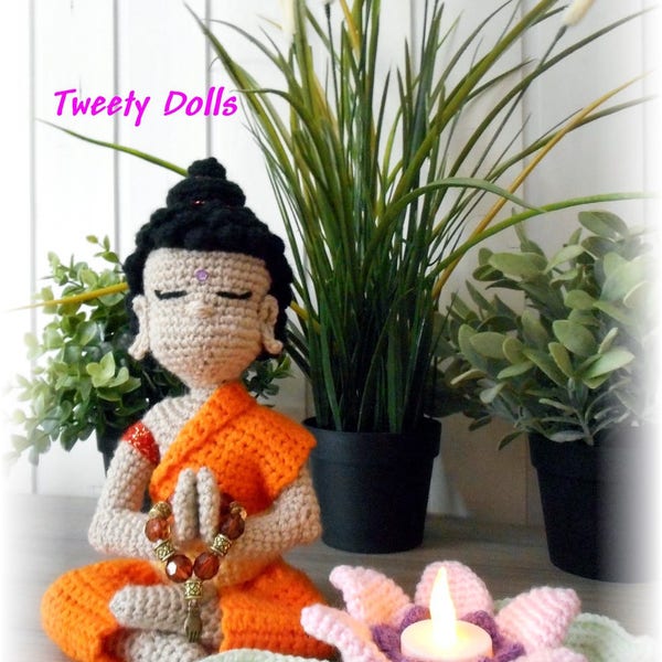 Tutoriel crochet en français anglais ou neerlandais pour réaliser Bouddha par Tweety Dolls