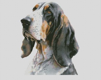 Basset Hound Dog 2 Cross Stitch Chart Instant Download PDF Pattern Keeper Compatible