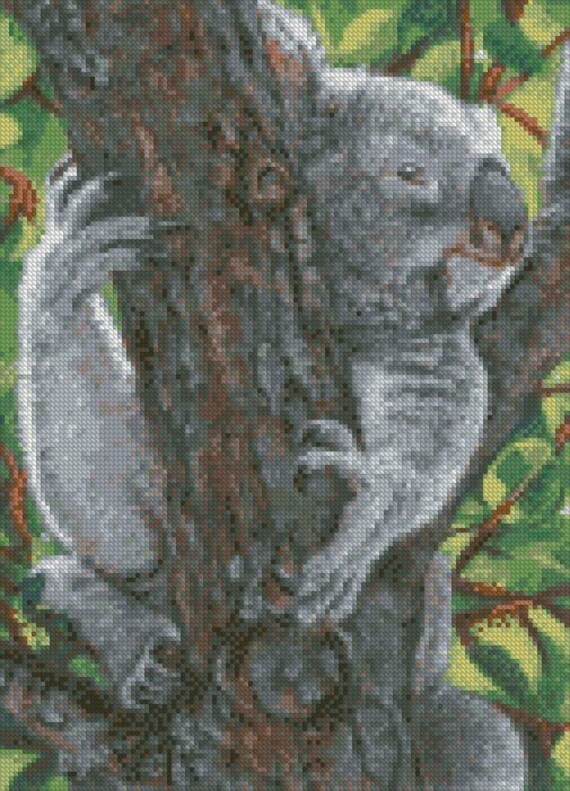 Cross Stitch Chart Or Complete Kit Koala Tree Hugger Etsy