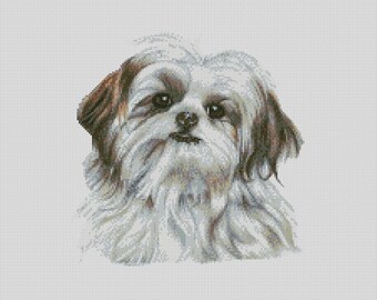 Shih Tzu Dog Counted Cross Stitch Chart or Complete Kit