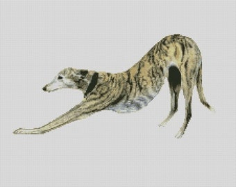Greyhound Dog And Stretch 1 Cross Stitch Chart Instant Download PDF Pattern Keeper Compatible